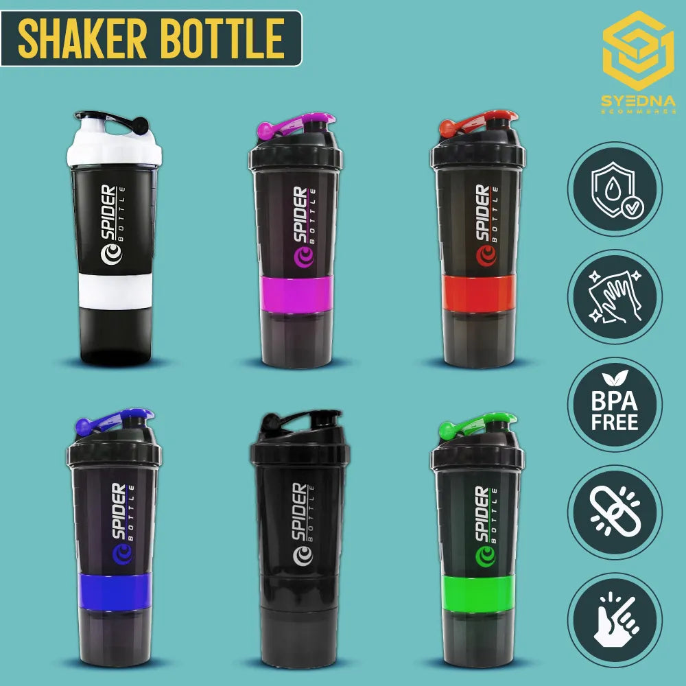 Spider protein shaker bottle