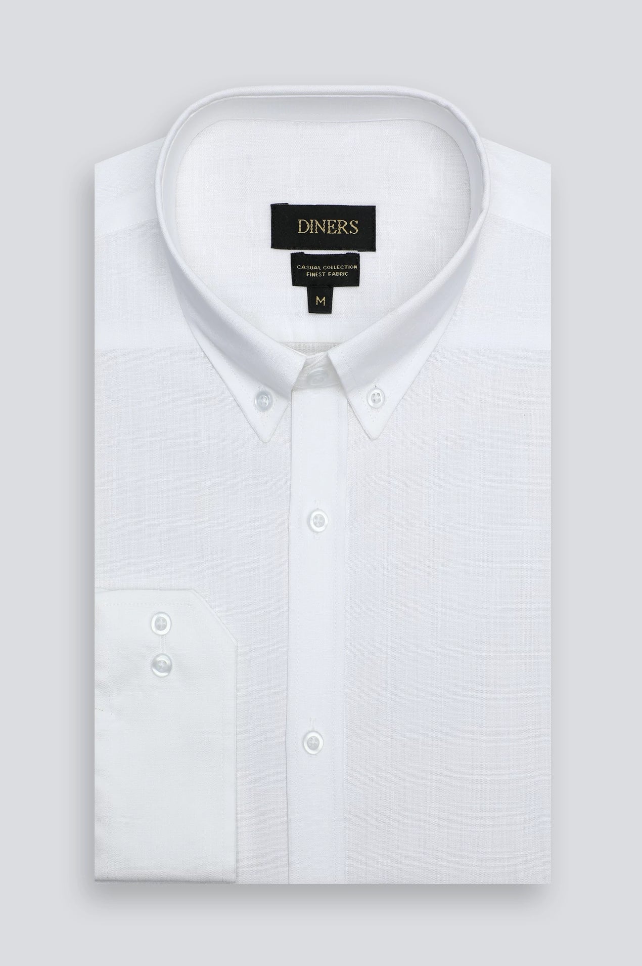 White Self Textured Casual Shirt